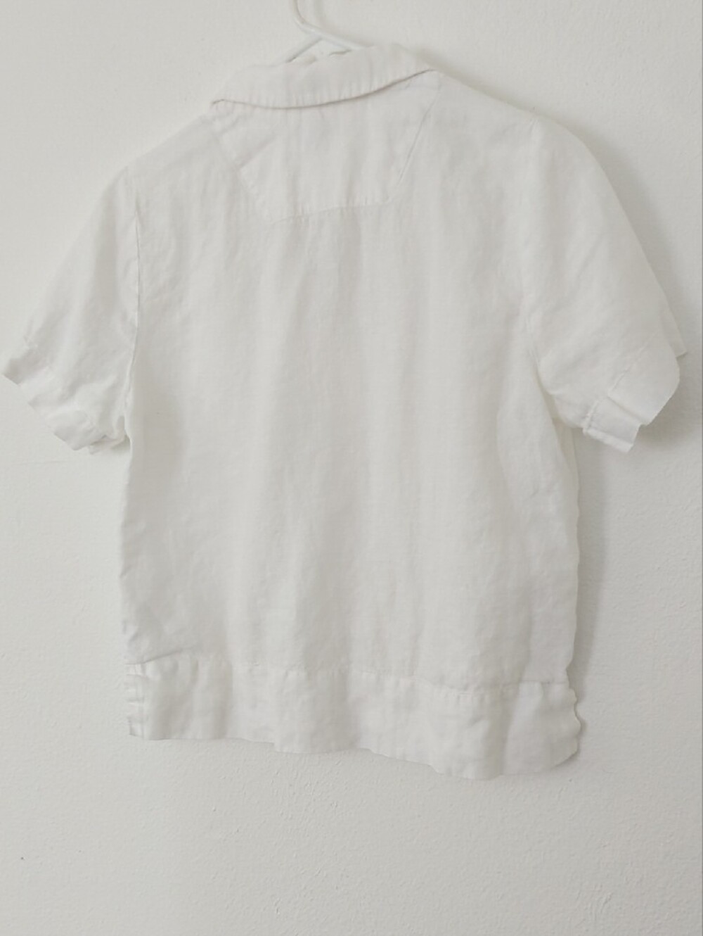 Quince Linen White Short Sleeve Button-Up Shirt - Picture 4 of 11
